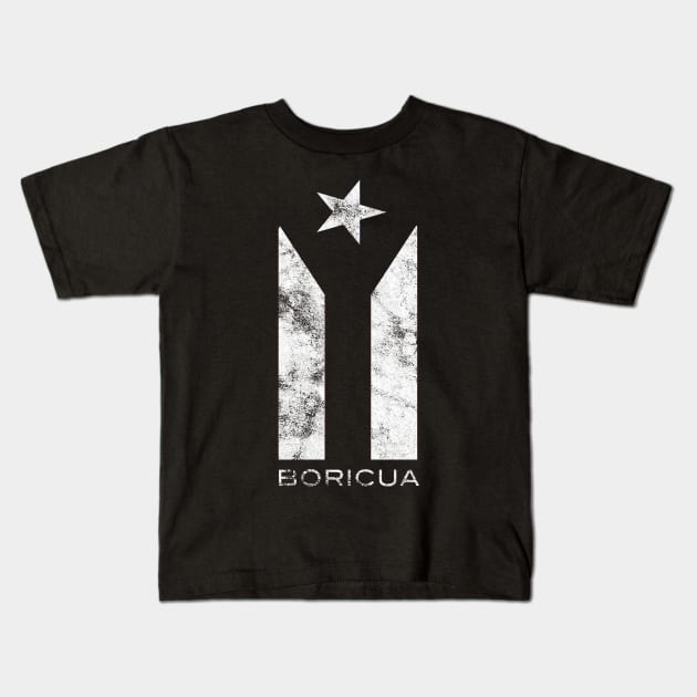 Puerto Rico Black Flag Kids T-Shirt by PuertoRicoShirts